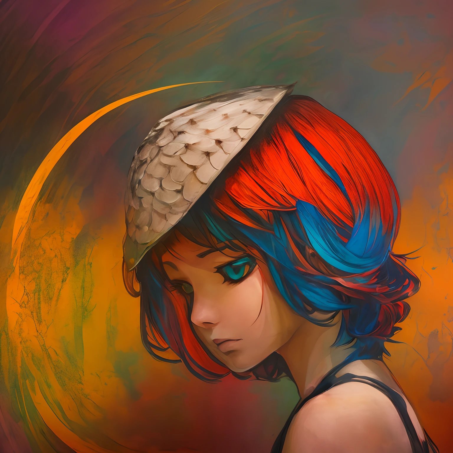 Color mood of boredom , bestquality ,10 , high-res , art ,