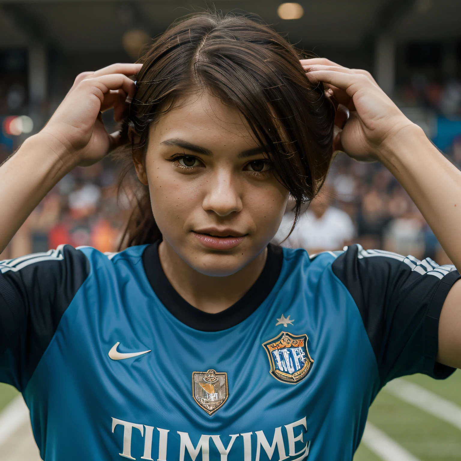 faca fotos de jogadores utilizando uma camisa de time com esse escudo no peito