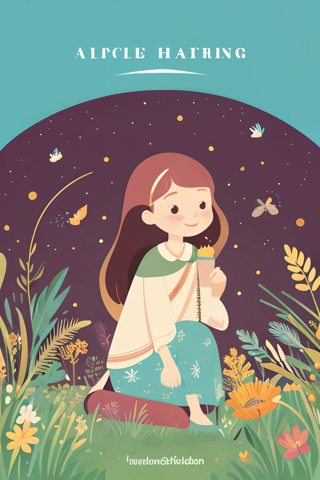 Illustration Healing Person Cute Woman