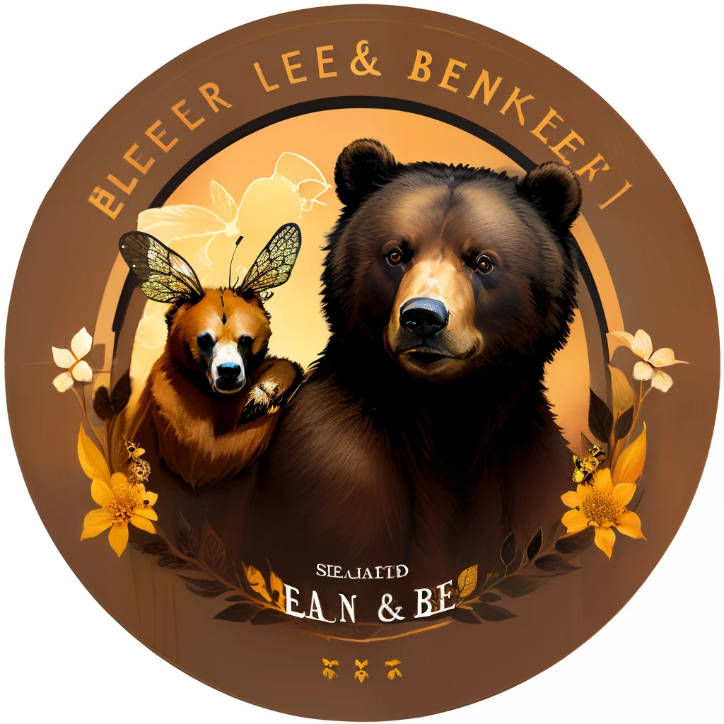 Bear and bee logo