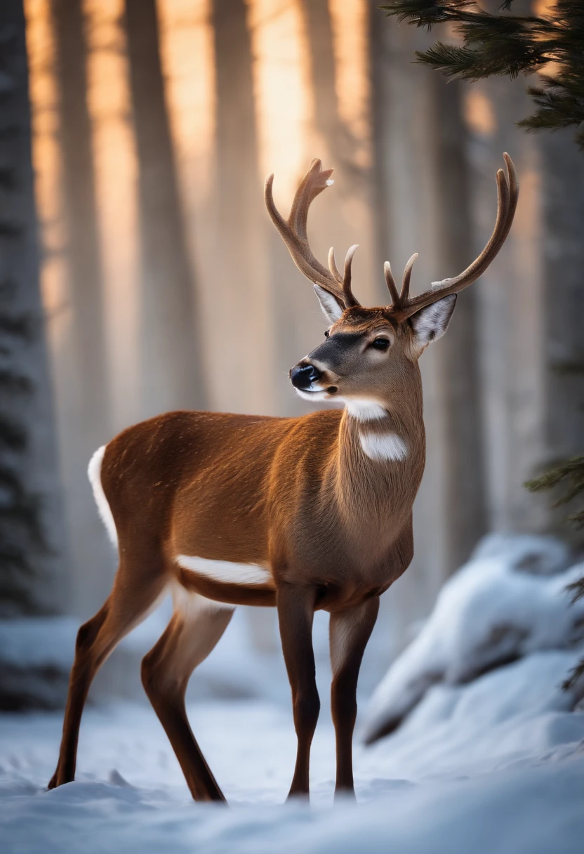 magical deer in the north pole