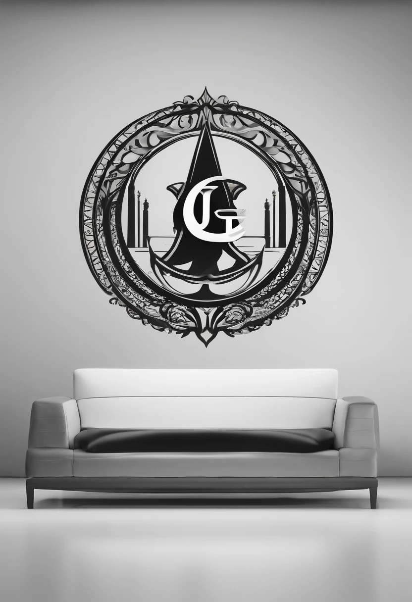 criar logo,minimalista, empresa de moveis planejados, cores preto e branco,serio,formal, vetor, nome da empresa jg interiores