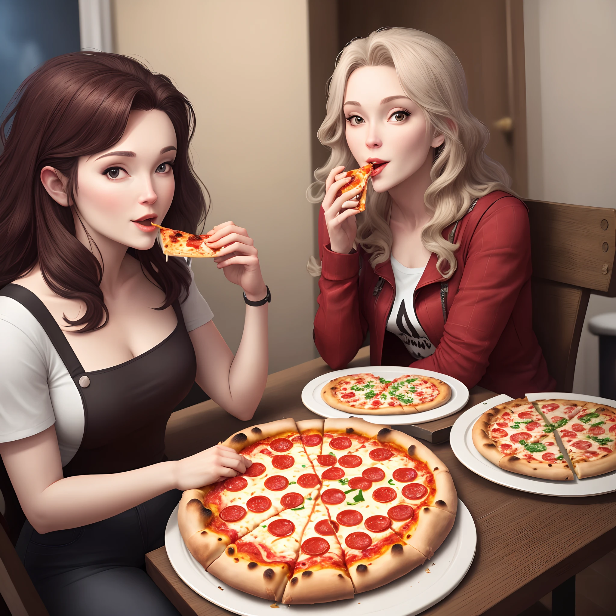 Pat from popularmmos eating pizza with Jen realistic