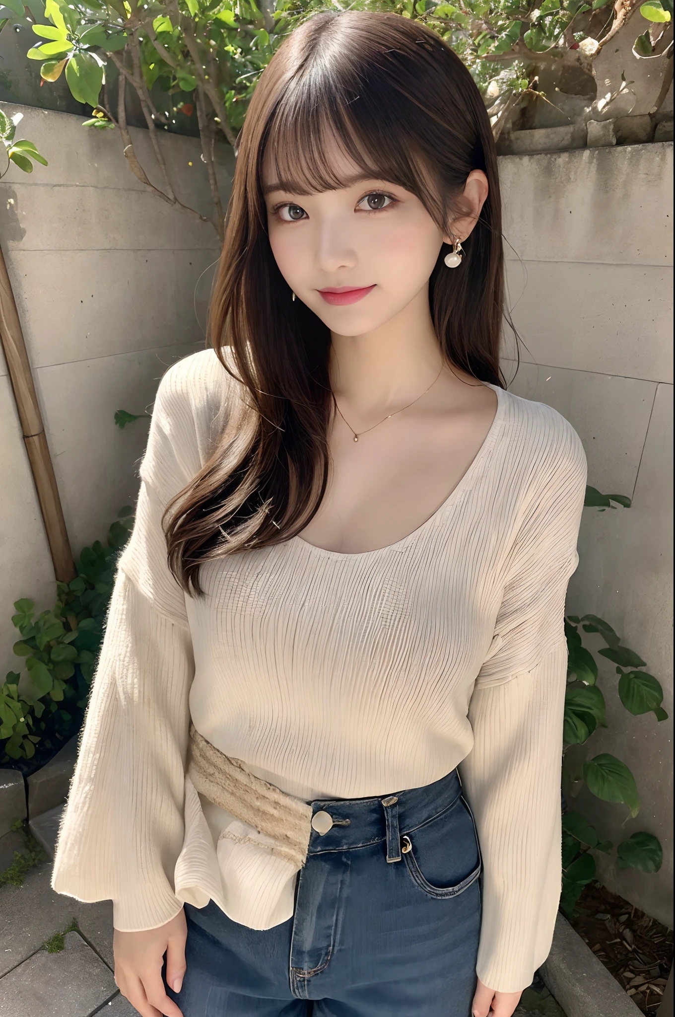 ((Highest quality)), ((masterpiece)), (detailed), One girl, Off-the-shoulder sweater,