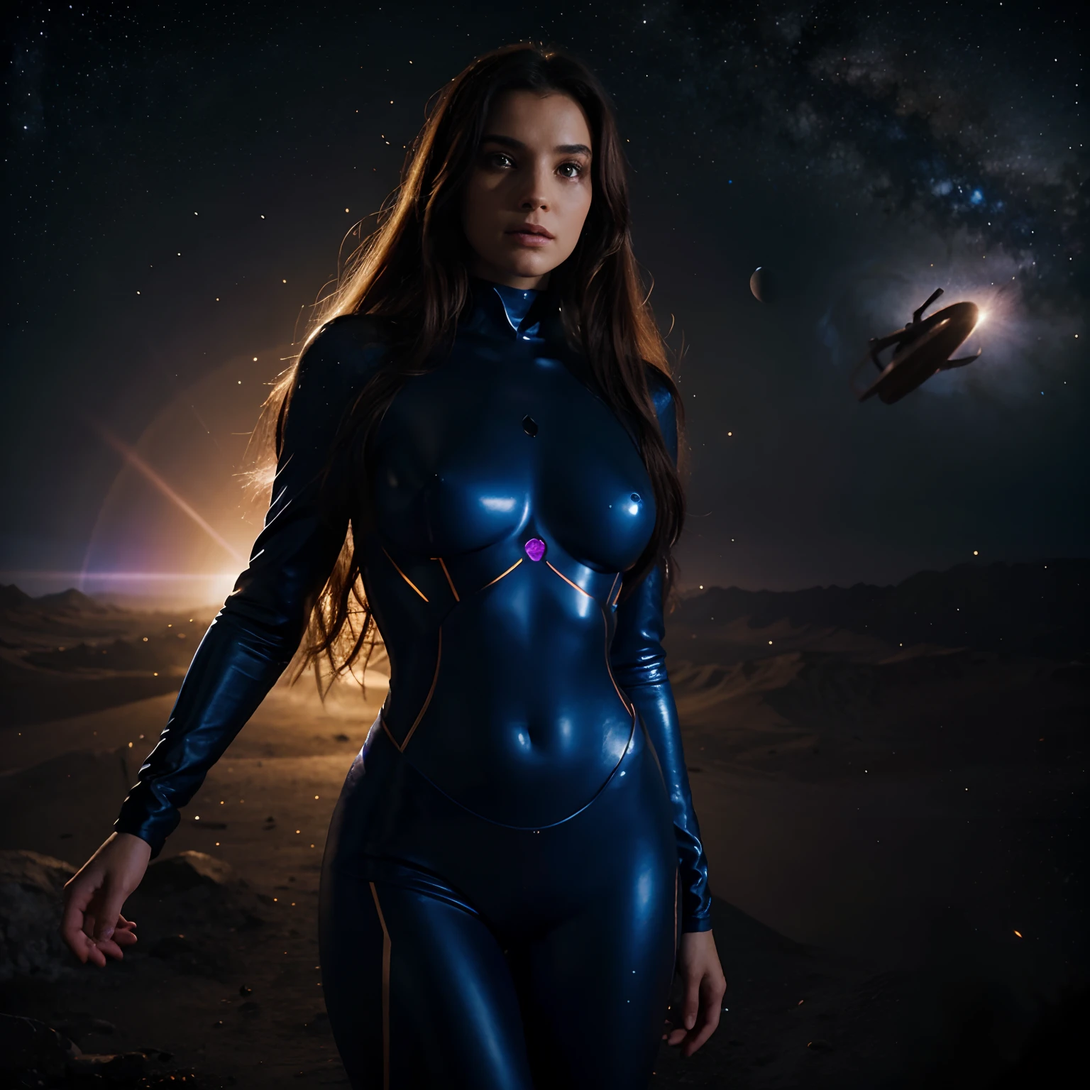 Extremely Realistic Female Cosmic Entity in the Middle of the Universe