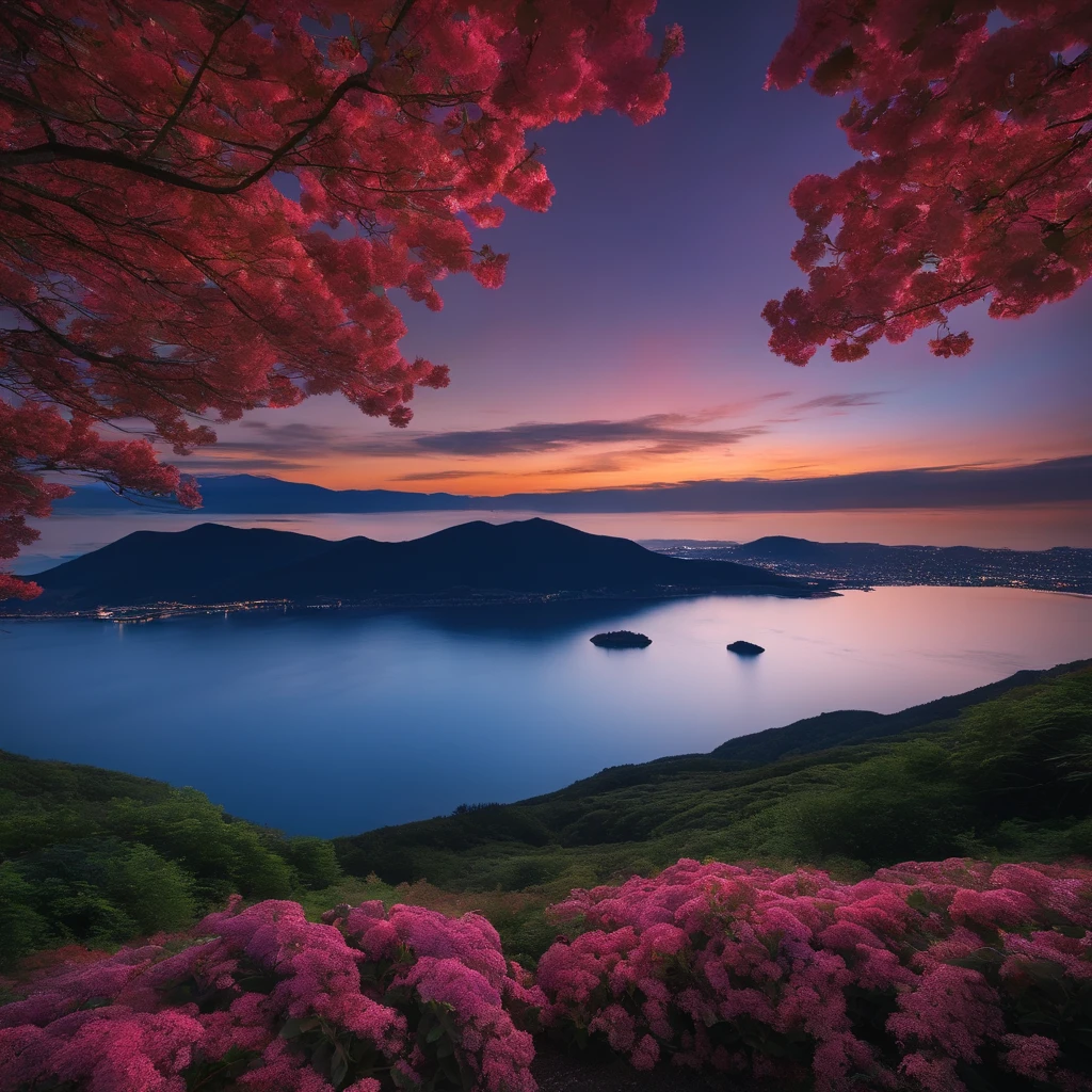 Master Parts、Superior Quality、superior image quality、The 8k quality、、Beautiful pictures、magnifica、Muroran plant night view、Hokkaido