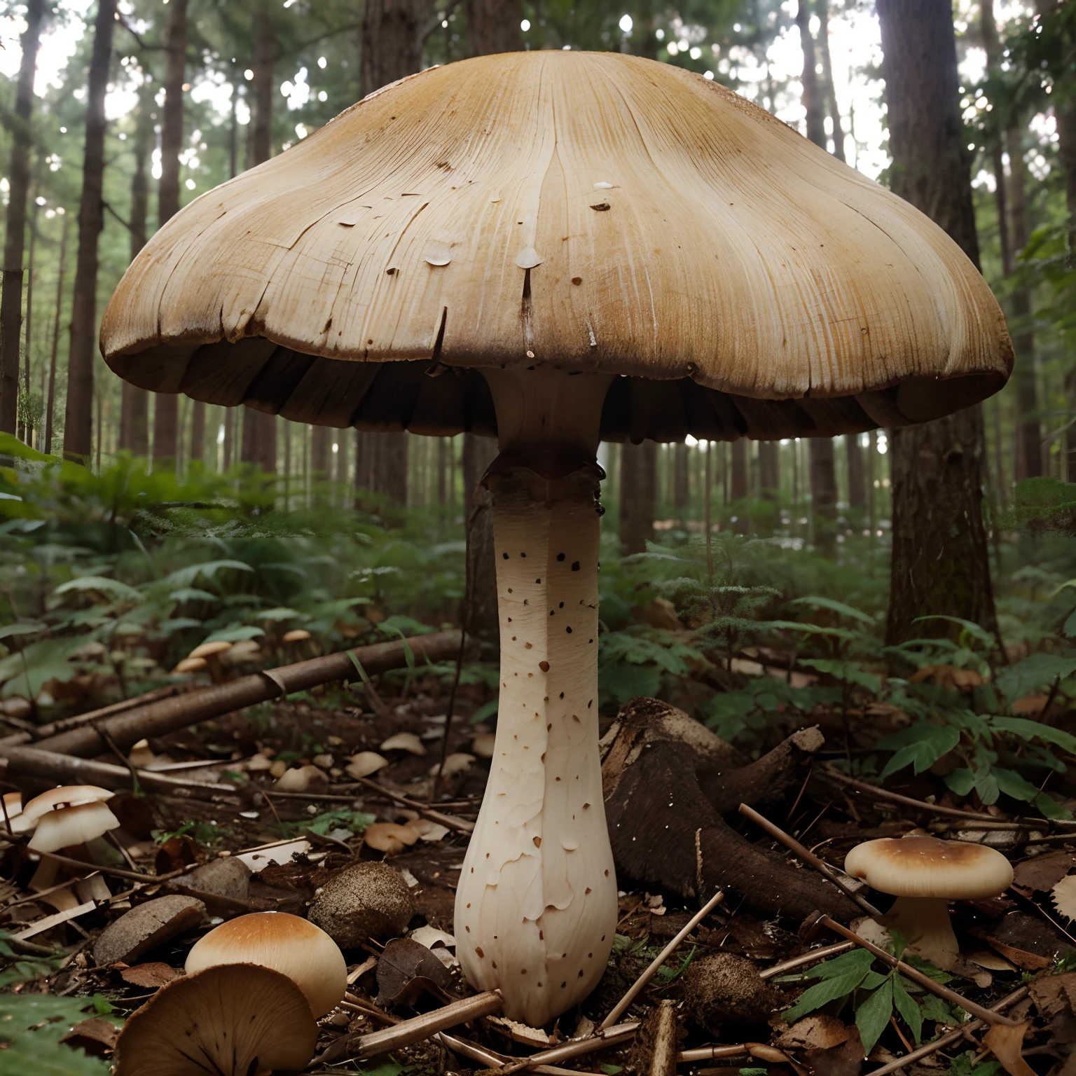 Beautiful unique mushroom in forest beautiful fungi mycelium  penis envy