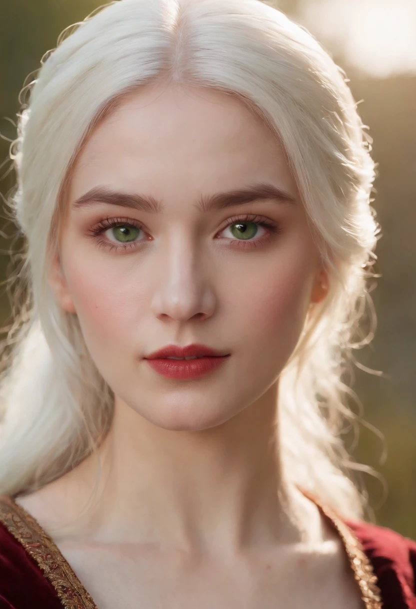 (((a deep reddish wound crosses her left cheek))) fair complexion, woman around 19 years old, natural white hair, distinctive green eyes, wearing kohl, slender and graceful, beautiful, candlelight in a medieval setting, ultra sharp focus, realistic shot, medieval female clothes, tetradic colors (scar:1.4) Asian girl with long curly hair