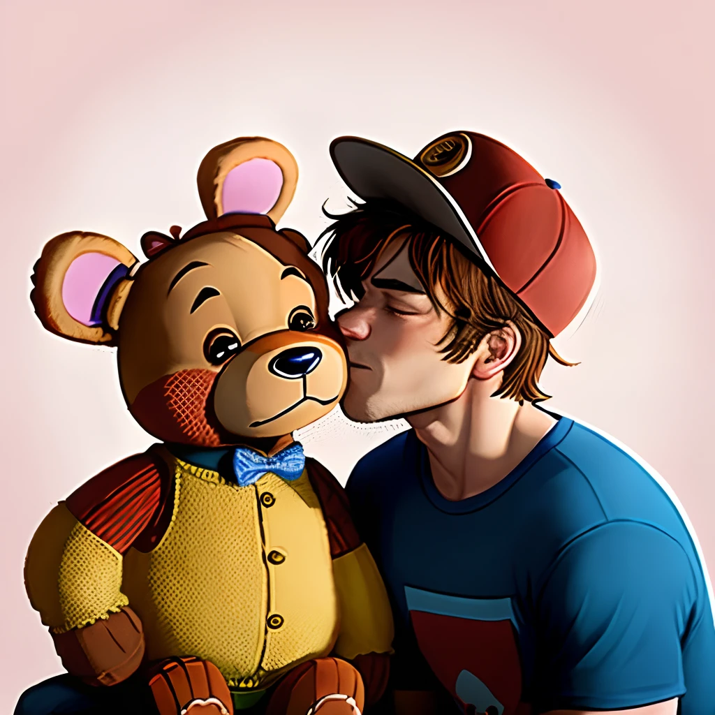 Freddy Fazbear and Bonnie kissing