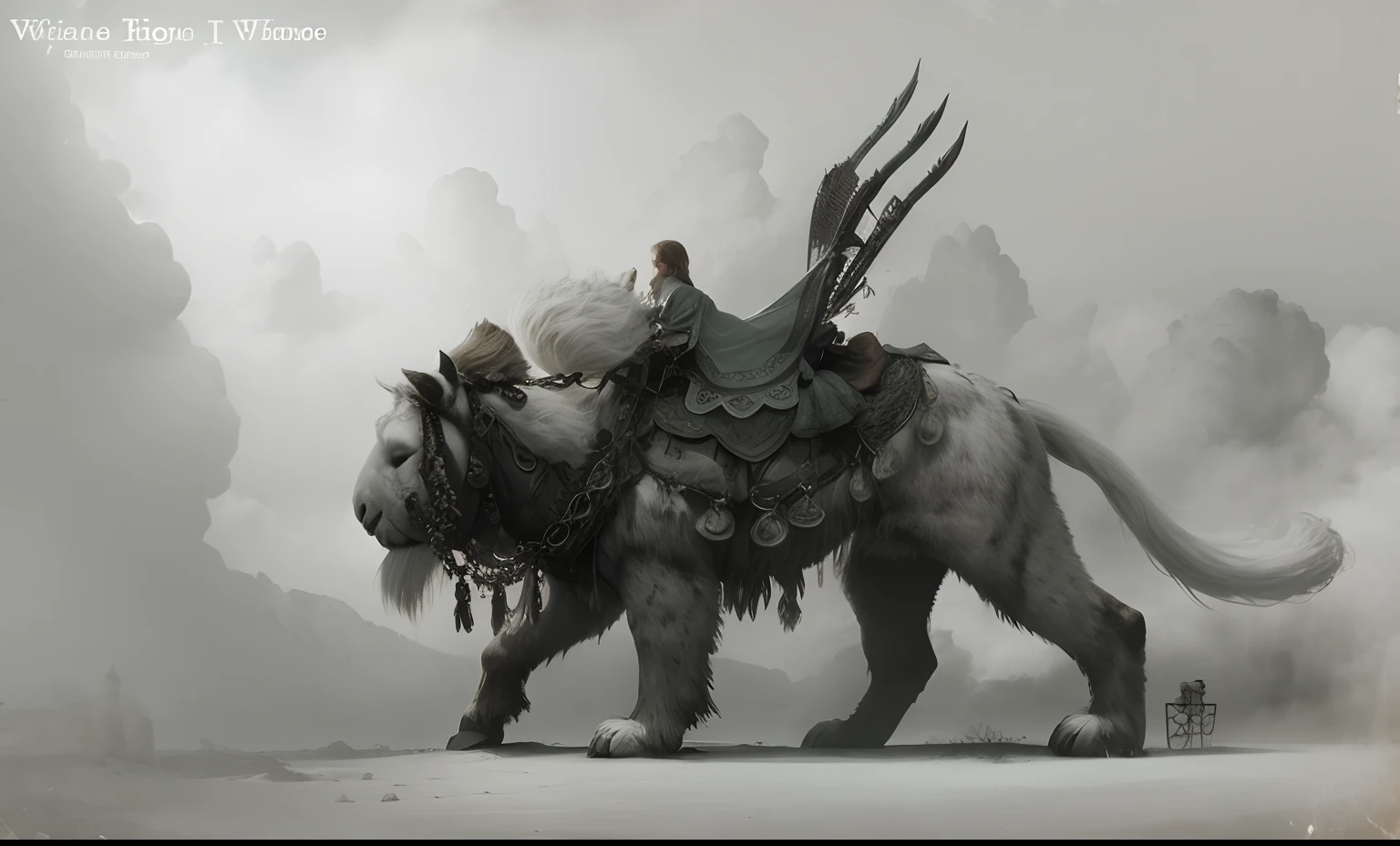 girl riding on top of a fat giant extremely fluffy cute white bunny, fantasy, 8k resolution, old time photographs faded and scratched.