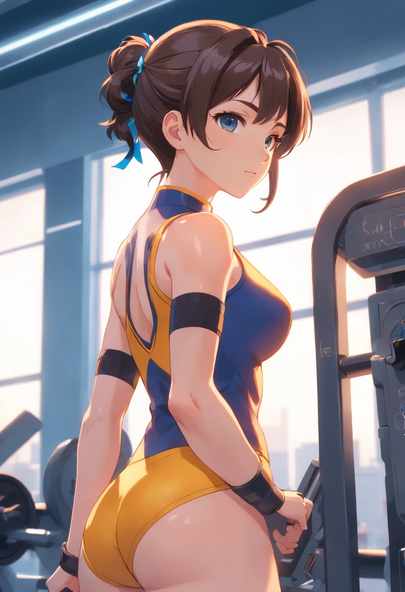 um close up de um desenho animado de uma mulher com uma bunda grande, Chun Li, Chun-Li, Chun - Li, chun li at the gym, Retrato de Chun - Li, Retrato de Chun Li, fofosexyrobutts, sfw version, lit from behind, Curvando, Somente, pose mais forte, Epic Angle and Pose, Ajoelhado!!, cauda grossa