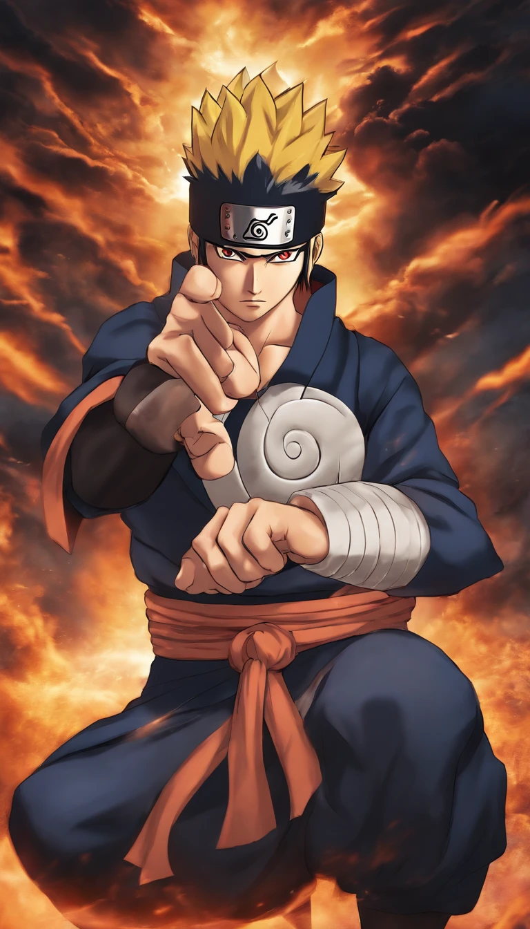 Sasuke is fighting Naruto with the eyes of reincarnation