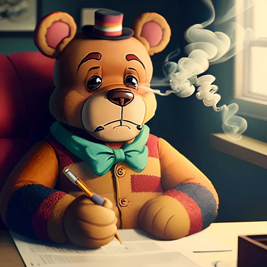 Freddy Fazbear smoking weed