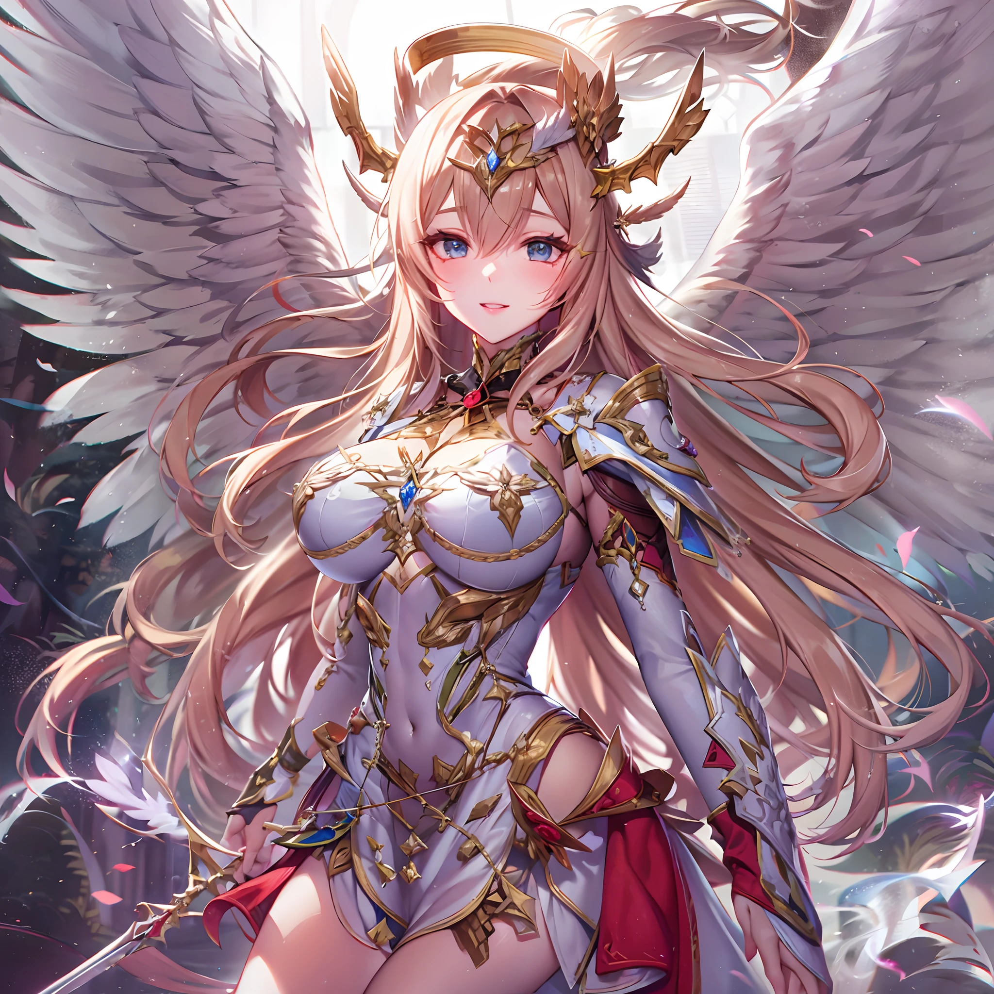 fate manga poster design of princess, armor, long wavy hair, rococo ruffles dress, by shigenori soejima, minaba hideo, katsuhiro otomo, jump comics, fluorescent, illustration, artstation, dark fantastic, highly detailed, 8 k, maximalist