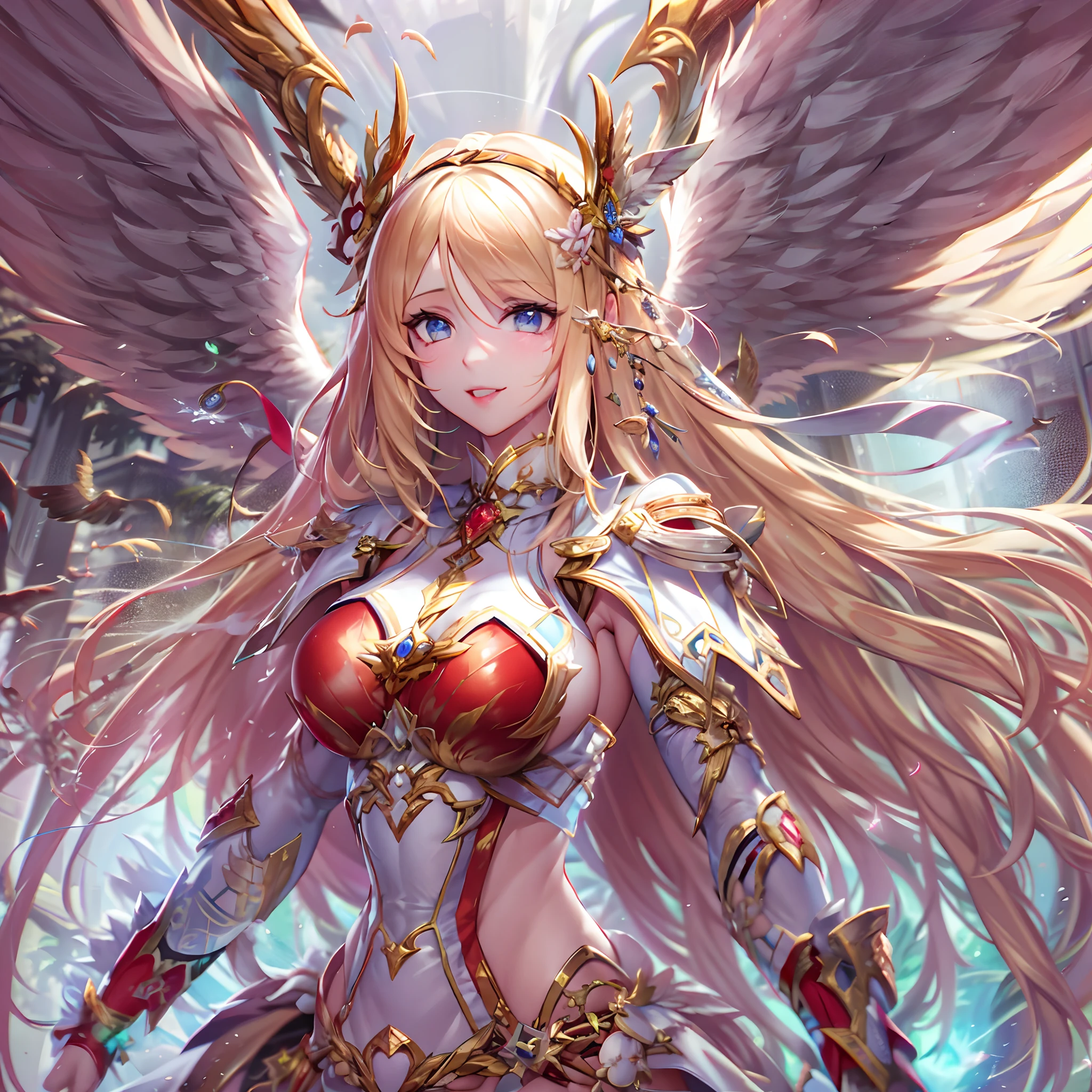 Quality over 8K, a female angel,Sexy,Long Blonde Hair,Anime,Goddess,Symmetrical blue eyes,Ultra detailed eyes,Transparent lingerie,forest,Sword,golden wings,Full body,hyperdetailed lips, hyperdetailed face, Double eyelids, Ultra Detailed feet,で,Beautiful legs,Tight boots,Full Leg Priestess、valkyrie、Angel wings、a navel、sideboob barbosa、with an intricate、Particles of light、thighs thighs thighs thighs、shinny skin、Perfect litthing、1girl in、looking at the viewers、Winged headgear、pelvis curtain、A smile、(masterpiece)、(top-quality)、Very gigantic-breasts、maternal、Porcelain Skin、honey blonde hair、Very long hair、hair wavy(valkyrie,Paladin:0.6),Angel wings,with an intricate, Perfect Lighting, Looking at Viewer,(masutepiece), (Best Quality)(valkyrie,Paladin:0.6),Angel wings,with an intricate, Perfect Lighting, Looking at Viewer,(masutepiece), (Best Quality)(ValkyrieArmor:0.5),(Winged headgear:1.1),School Girl,,with an intricate, Perfect Lighting, 1girl in, Ponytail, Looking at Viewer, Smile, snulight,creek,blazing(masutepiece), (Best Quality),thighs thighs thighs thighs 、a beauty girl,red color mecha,As graceful as a swan,Enchanting,Long grey hair,Red body,Fluorescence line,White hands,lab room,FutureTech,Red indicator light on the body,Full body photo,standing on your feet,dreamy scene,,dyna,super detailing,Cell shade,8K detail post-processing,magnifica,hyperphotorealism,8K,epic composition,intricate-detail,unrealengine,Flying,Laser Cannon,Holy Angel Mecha,Mechanical exoskeleton,whaite hair,golden pupils,flower sea,Eventide,Angel Maiden,Angel wings,White long skirt,war,Top quality combat stance, 4K, masutepiece :1.3), short petite pretty woman, Blue-haired、Curly hair、length hair、Colossal tits、 Ultra-detailed face、maid clothes、Detailed eyes, sluttish, Pose Seductive, Smooth skin, (huge-breasted), Round breasts、red blush。kawaii、Shy、1 Crying face、nightcity、Sateen、Kimono without sleeves、A dark-haired、Holding a weapon with blood on it、Looking at the camera、Cherry blossoms are d