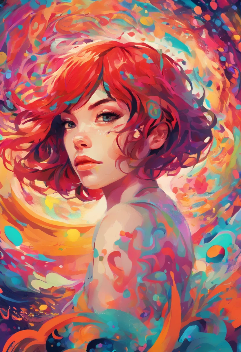 ((top-quality, 8K)), (Realistic), (Face Focus: 1.1), (white and black: 1.3), Kawaii Girl, short-hair, red hair
Hair fluttering in the wind, Facing to the side, Look up at your face, Eyes closed, (Sleeveless: 1.1)、Skirt, D Cup Breasts,