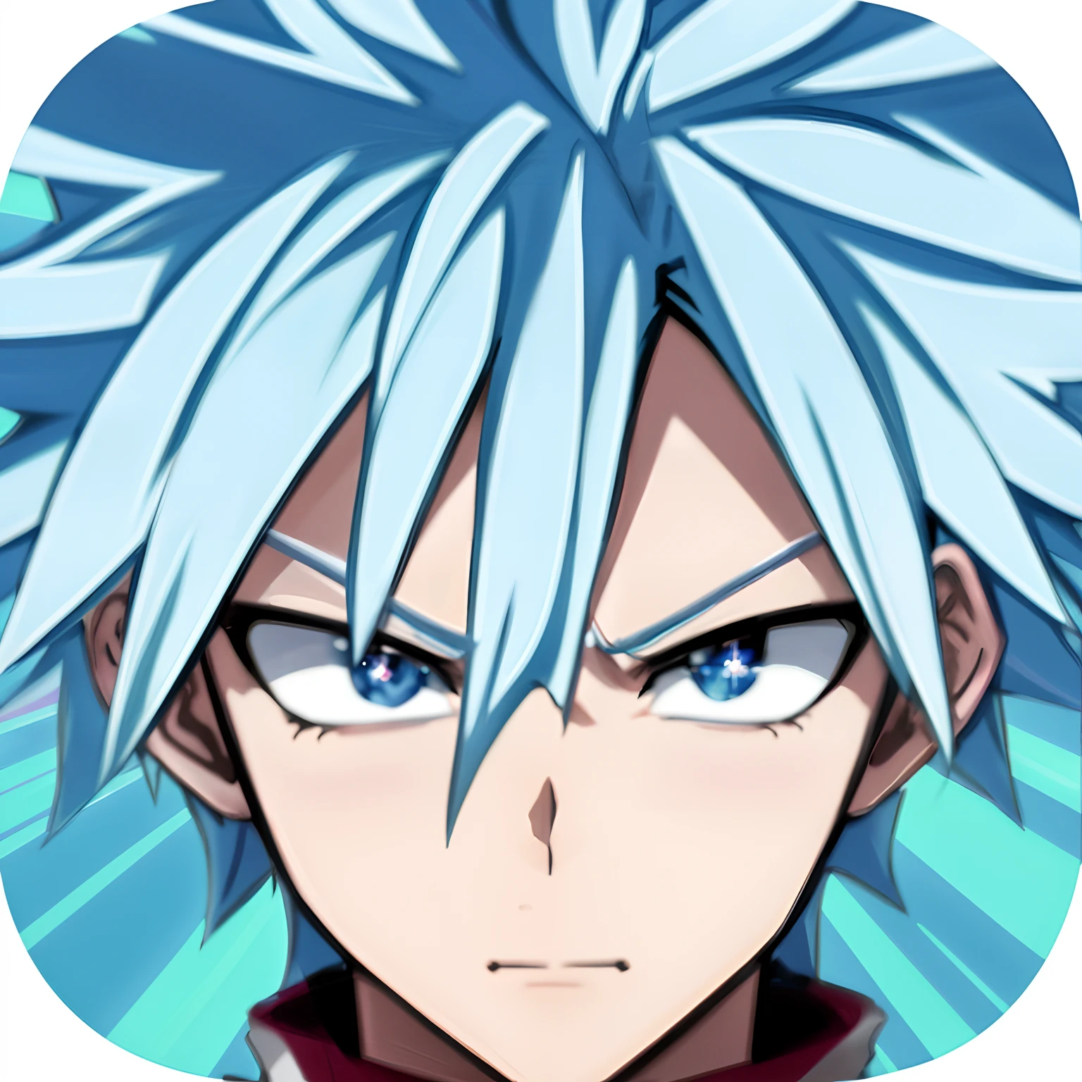 Anime boy with blue hair and blue eyes staring at the camera, Super Saiyan Blue, 2 d anime style, trigger anime artstyle, High quality anime art style, anime style character, Epic anime style, Avatar image, Anime art style, advanced digital anime art ”, anime style hyper detailed, highly detailed angry anime face, Anime moe art style, Anime figure,ray tracing, reflection light, sparkle, UHD, retina, masterpiece, ccurate, best quality, award winning, 4K, 8k, 16k, best quality