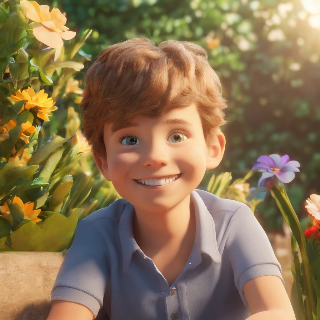 Lucas is a smiling 5--old an boy, And your loyal friends, bolts, Golden, Lying in the garden the sun was shining down and the weather was nice