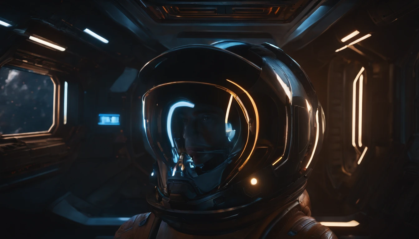 If you have a closed astronaut helmet and no face, perfect details, 16 k, unreal engine 5, ultra sharp focus, intrikate, SINISTER, Epic Art Masterpiece, TanvirTamim, artstation trend, Outside the spaceship, surrounded by a wall,