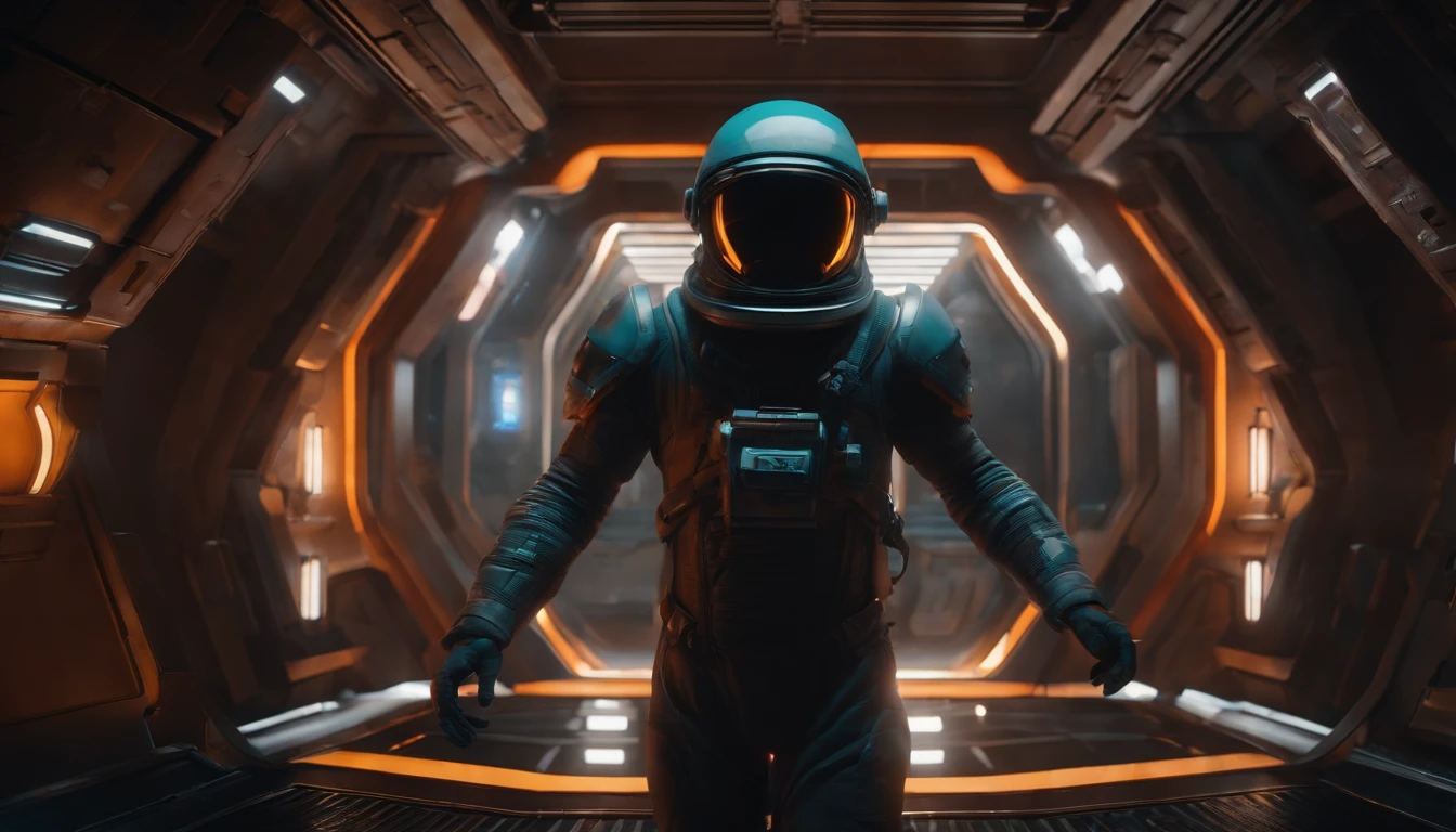 If you have a closed astronaut helmet and no face, perfect details, 16 k, unreal engine 5, ultra sharp focus, intrikate, SINISTER, Epic Art Masterpiece, TanvirTamim, artstation trend, Outside the spaceship, surrounded by a wall,