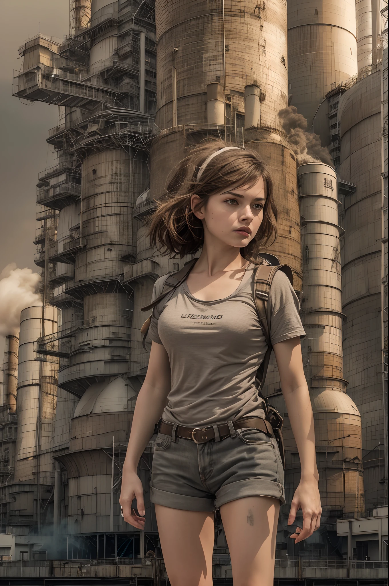 (masterpiece, best_quality, 1girl in a Nuclear Power Station:1.4), full body portrait of a fairy doing drugs, standing, ugly, tired, (perfect face:1.2), full body shot, dirtcore, worn out, junkpunk, in the style of tony diterlizzi, sepia:1.6, black and white, color gradient, cinematic light, (sharp focus:1.6), highly detailed, ultra realistic, 8k, cinematic color, movie shot angle and framing, large amount of smoke on the ground, bokeh,