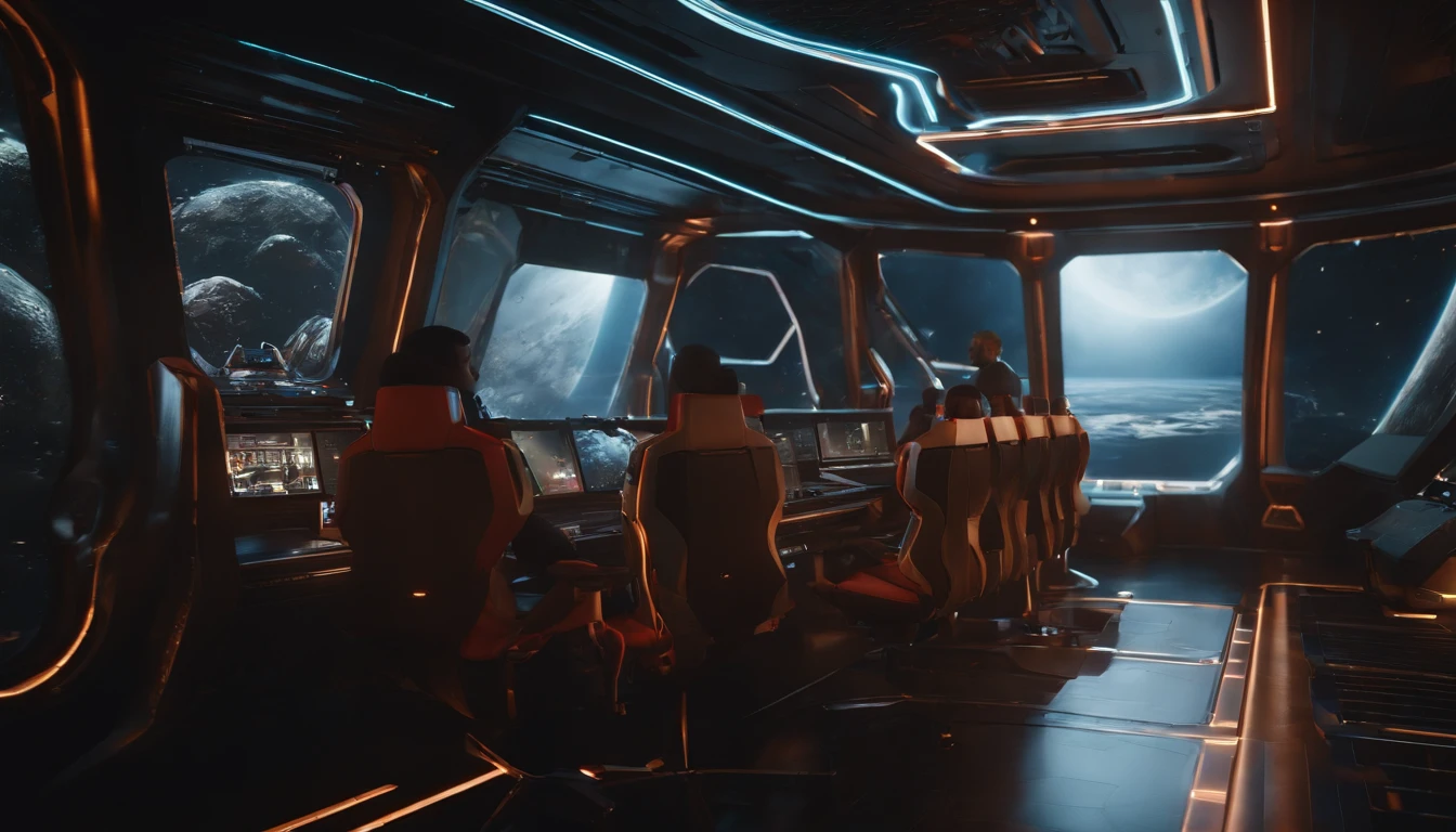 perfect details, 16 k, unreal engine 5, ultra sharp focus, intrikate, SINISTER, Epic Art Masterpiece, TanvirTamim, artstation trend, People looking out from inside the spaceship