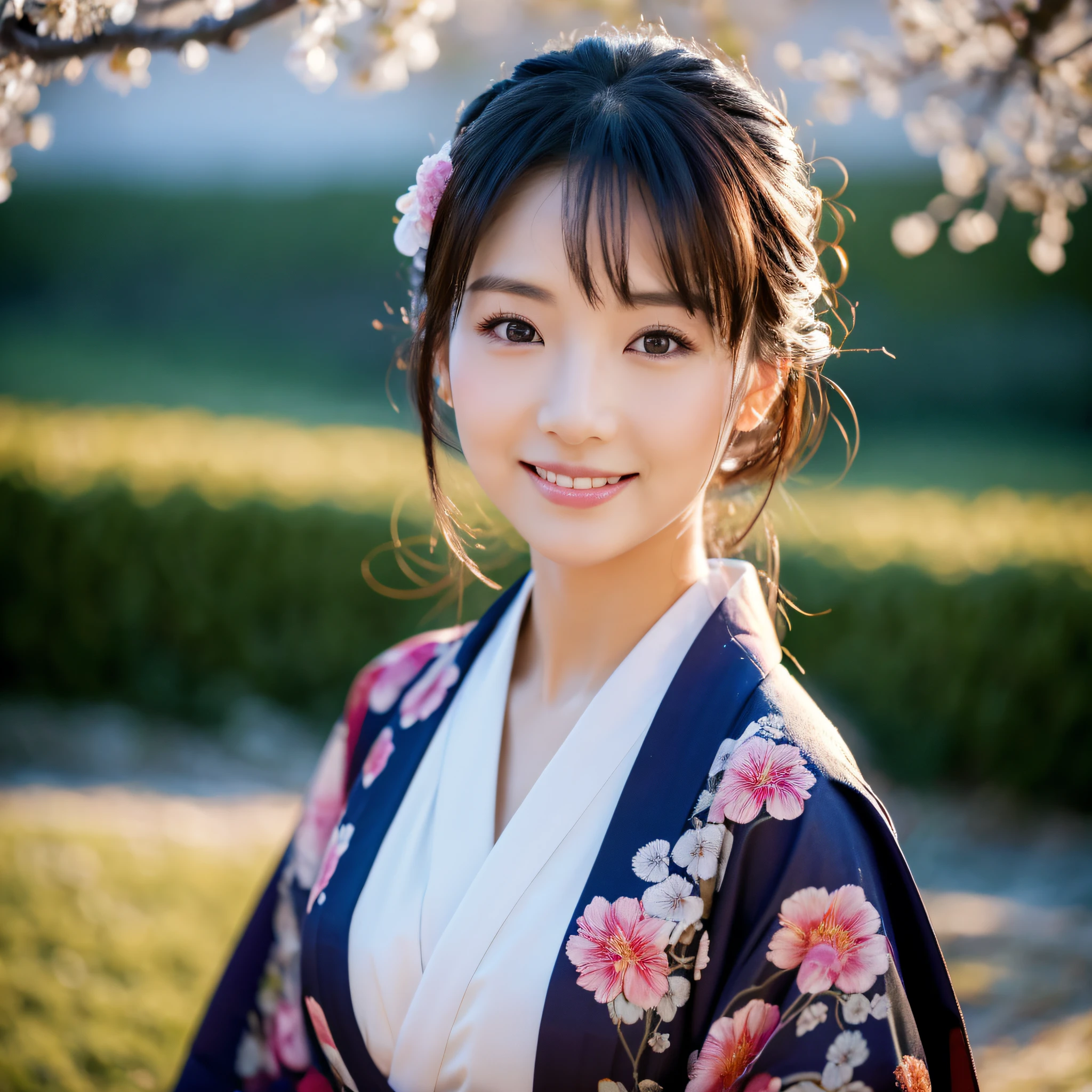 (Super beautiful woman in kimono)、((best qualtiy、8k masterpieces:1.3))、foco nítido:1.2、(ultra beautiful faces:1.0)、(shinny skin:1.0)、photos realistic、A dark-haired、Video Lighting、High-definition eyes and face、Video Lighting、Japanese actressl、from the front side、medium breasts、With a happy smile、Slender Abs Beauty、Whole body、wearing kimonos、In a snowy landscape