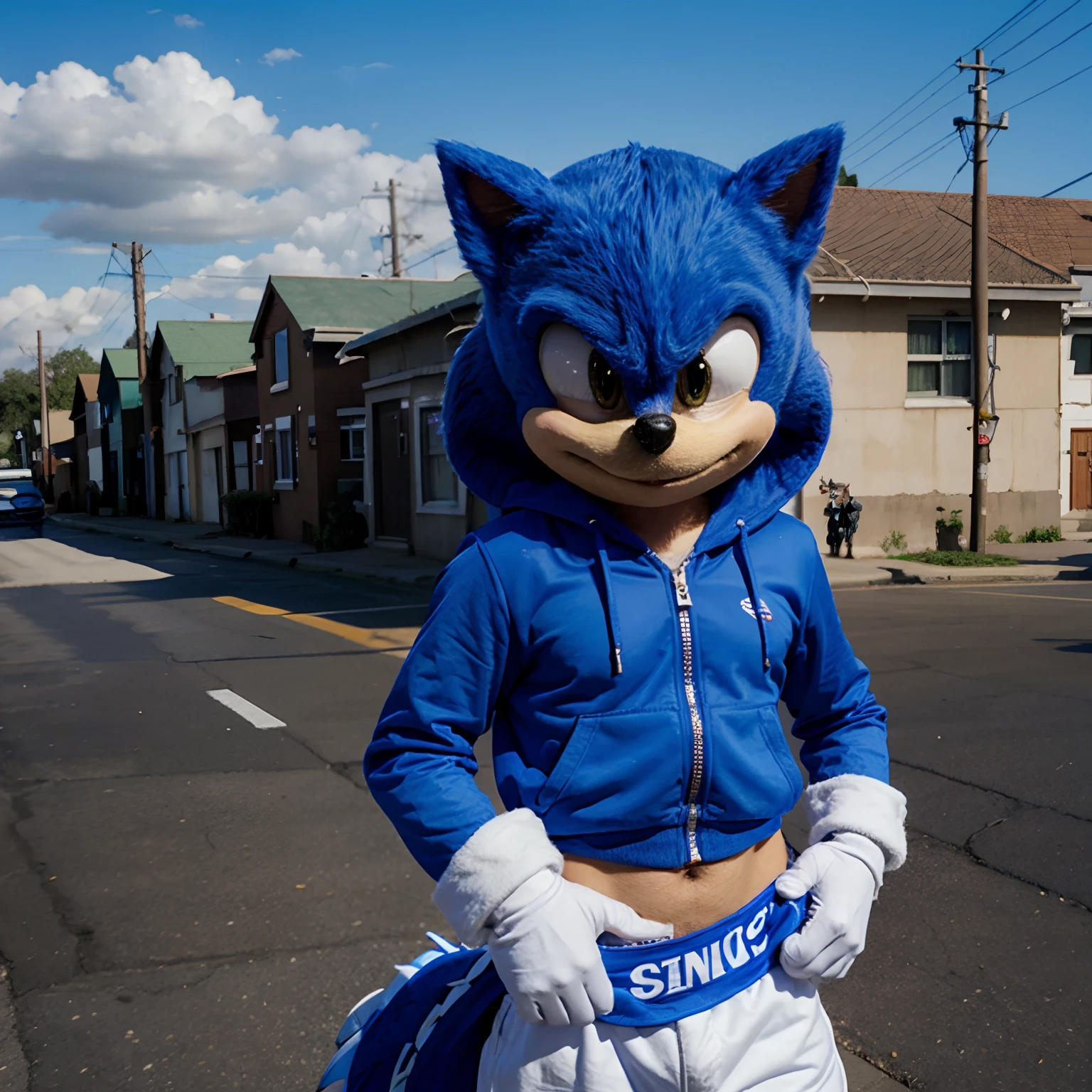Sonic the hedgehog in the hood
