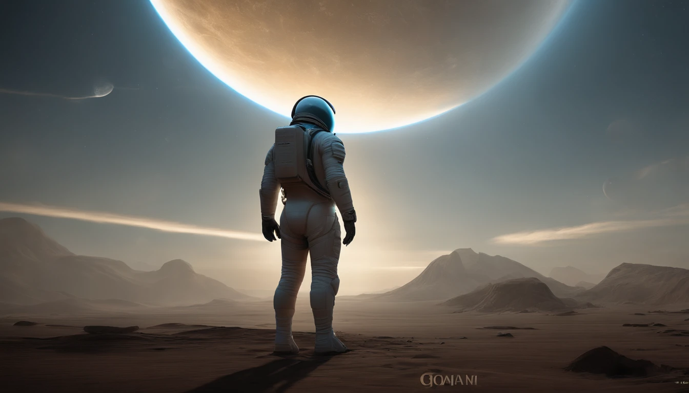 Man in casual clothes, Casual White Shirt, Casual jeans, If you have a closed astronaut helmet and no face, perfect details, 16 k, unreal engine 5, ultra sharp focus, intrikate, SINISTER, Epic Art Masterpiece, TanvirTamim, artstation trend, making: artgerm, h. r. giger and beksinski, highly detaild, space suit, Not wearing a person