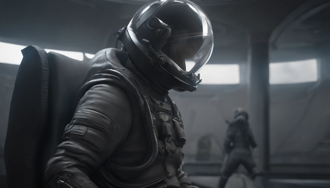 Man in casual clothes, Casual White Shirt, Casual jeans, If you have a closed astronaut helmet and no face, perfect details, 16 k, unreal engine 5, ultra sharp focus, intrikate, SINISTER, Epic Art Masterpiece, TanvirTamim, artstation trend, making: artgerm, h. r. giger and beksinski, highly detaild, space suit, Not wearing a person