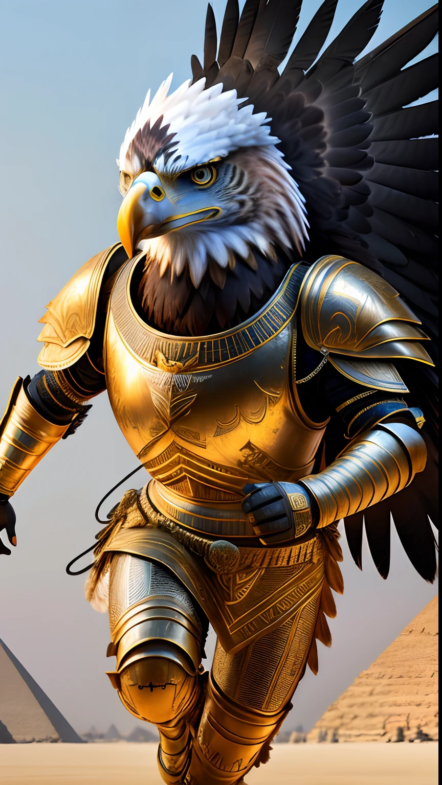 Animalrizz   (( eagle )) 10, masterpiece, highres, Absurd,photorealistic portrait, Parley_armature,Egypt,Pyramids, Cute Robot Tiger,In armor ,Wear Parley_armature, Massive futuristic armor, running, move,