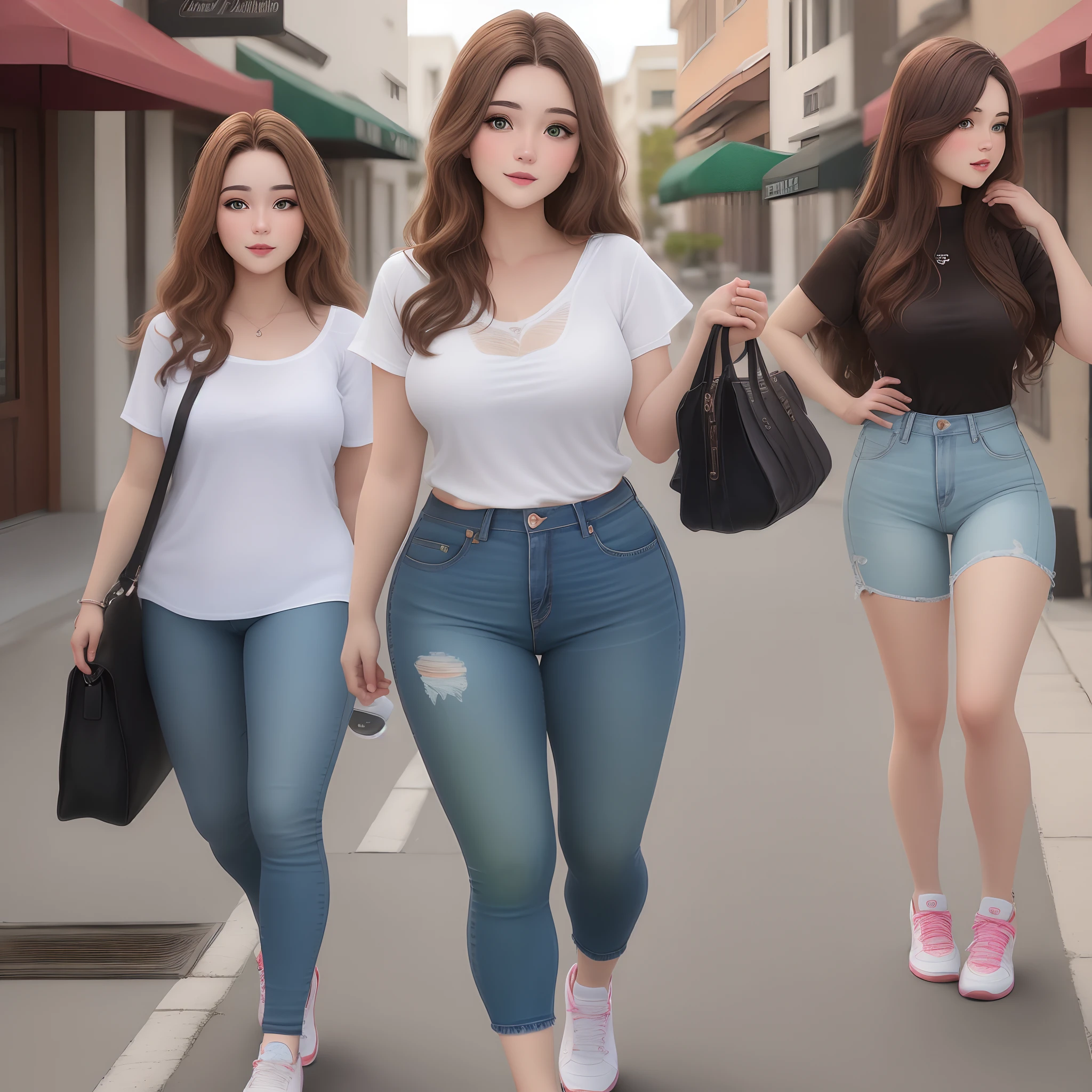 ((best qualtiy, 8k, tmasterpiece:1.3)), Focus:1.2, perfect figure beautiful woman:1.4, ed butt, ((long whitr hair)), (wetclothes:1.1) , (Rain, Street:1.3), Tight Yoga Pants, Highly detailed facial and skin texture, A detailed eye, 二重まぶた，Cocked buttoWhiten ile，frontage