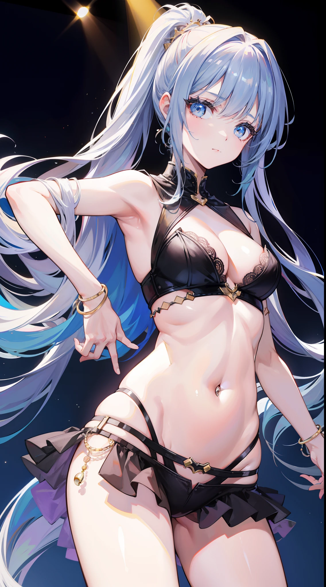 a beauty girl,(belly-bar),Catwalk girl,stage