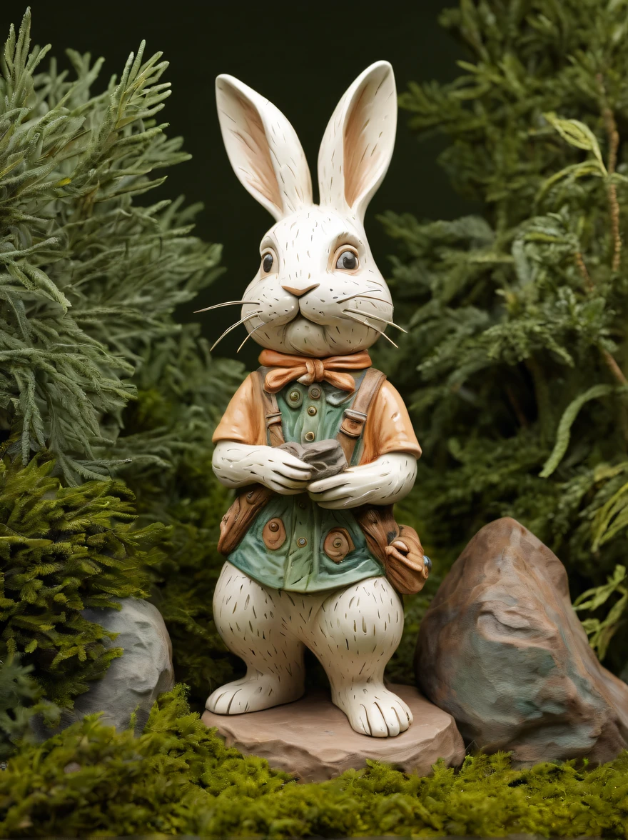 Experience the joy of outdoor exploration with this delightful ceramic sculpture featuring a playful bunny explorer surrounded by miniature trees and rocks. The composition captures the bunny's sense of wonder and curiosity as it discovers new landscapes. The use of textures and colors adds depth and visual interest to the sculpture, evoking a sense of joy and adventure. Created by renowned ceramic artist Kate Malone