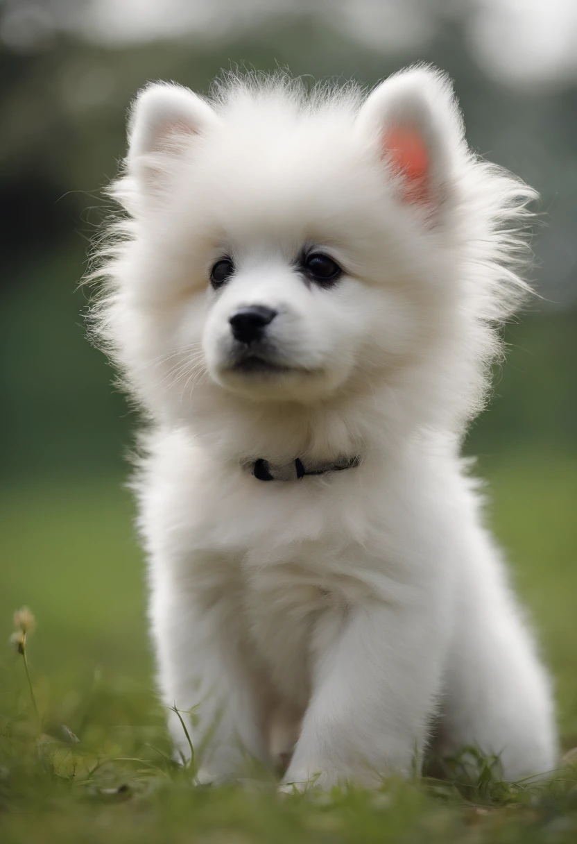 Fluffy dog，Baby Dog、Extremely cute，，Mofumofu、Mofumofu、Ultimate HD image quality、The ultra -The high-definition、high detailing、Best Quality、It is color-coded in black and white like a panda