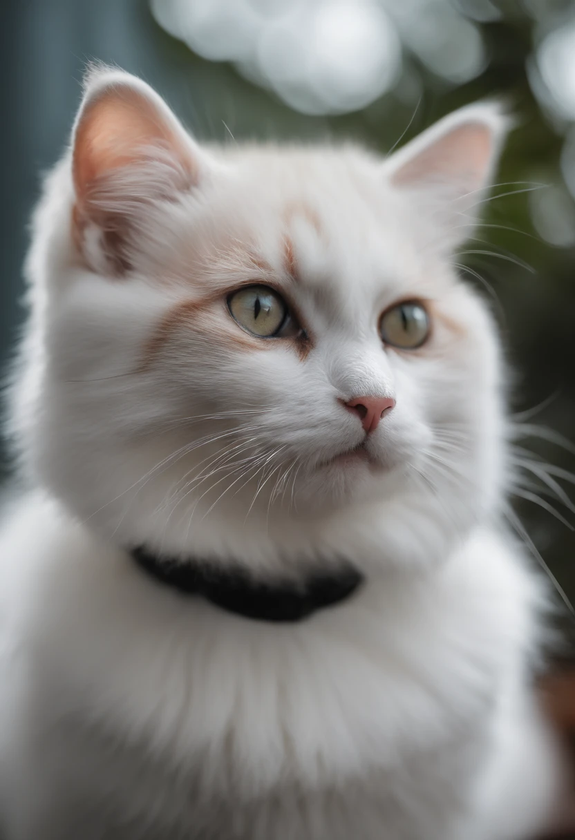 Fluffy cat, cat、Extremely cute,,Mofumofu、Mofumofu、Ultimate HD image quality、The ultra -The high-definition、high detailing、Best Quality、It is color-coded in black and white like a panda