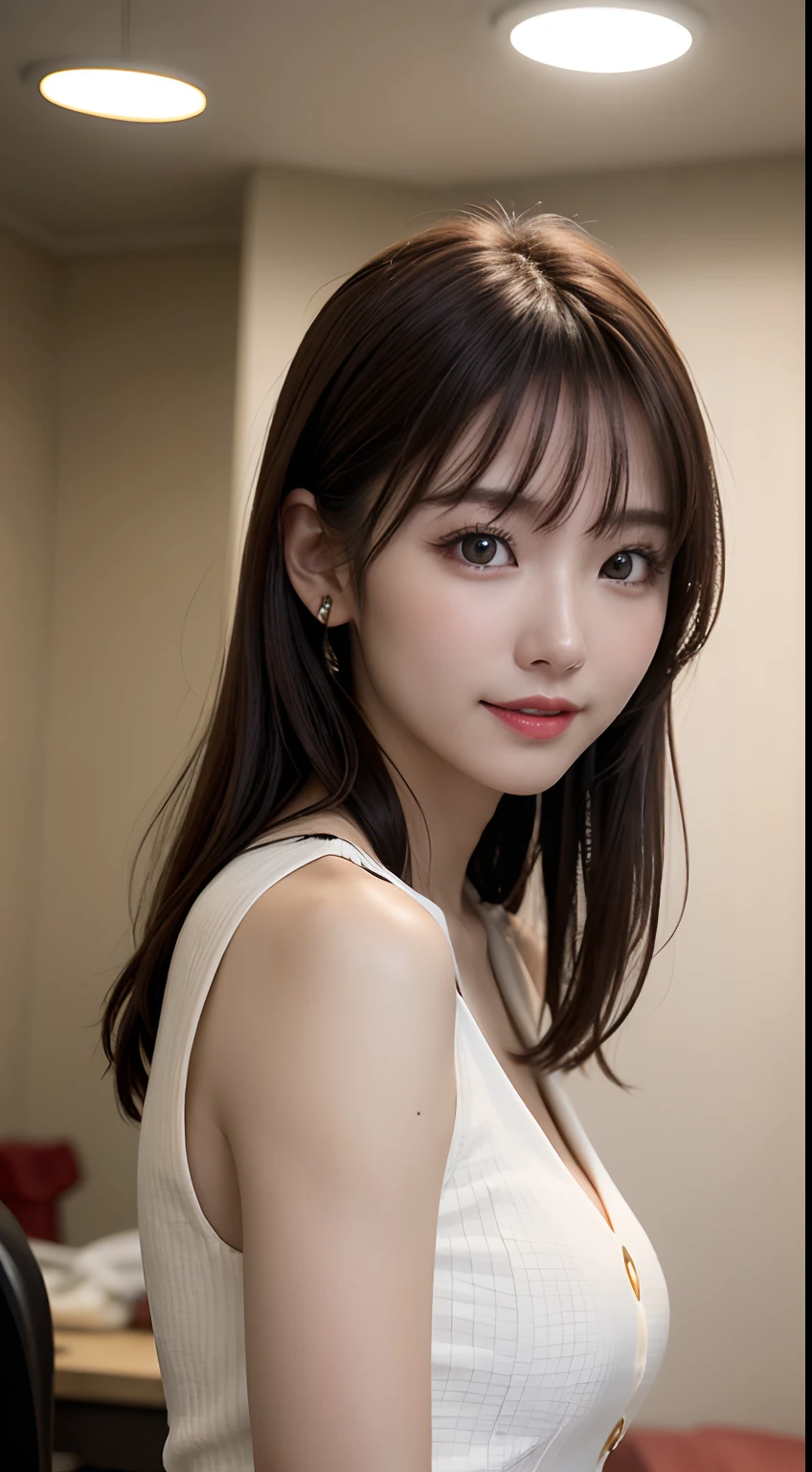 masutepiece, Best Quality, Illustration, Ultra-detailed, finely detail, hight resolution, 8K Wallpaper, Perfect dynamic composition, Beautiful detailed eyes, sexy underwear,String T-back、Straight hair,small tits、Natural Color Lip, Bold sexy poses,Smile,French Suite Bed、20 years girl、Cute、Subject looking at sexy pose on camera