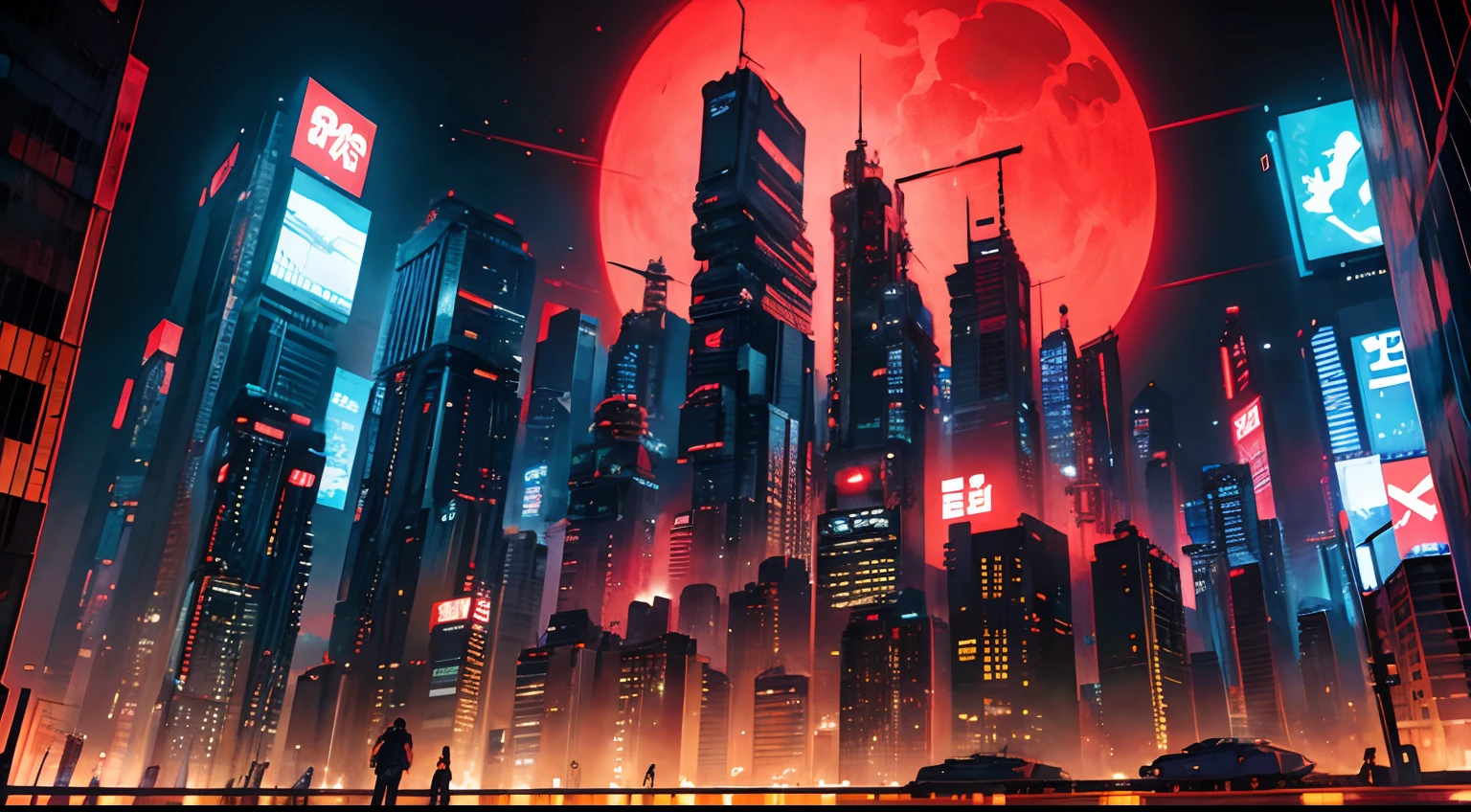 akira neo tokyo, background art, cyberpunk, cityscape