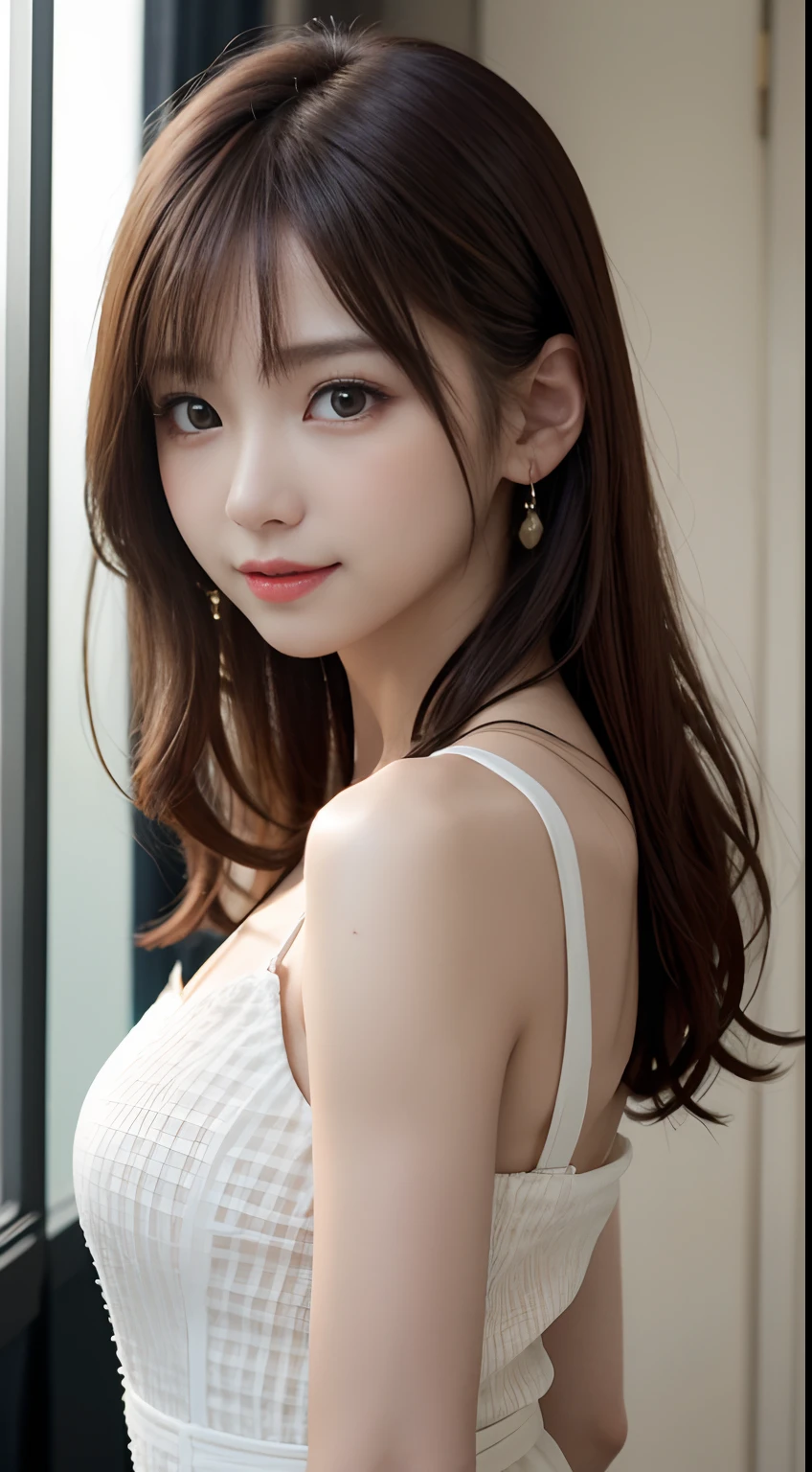 bright表情、Photorealistic:1.32、highest quality、超A high resolution、最も美しい日本のgirlの写真、Cute and beautiful face details、Small Face、(Purelos Face_V1:0.008)、美しいbangs、、Radiant, fair, glowing skin、Hair gets tangled in the face、(girl1people:1.3)、顔まで伸びるbangs、bangs、Hair between the eyes、Attractive brown silky hair、bright、Her clear eyes shine charmingly、Dynamic pose、highest quality、Disorganized、((The cutest girl in the world))、日本people、((Mini dress with ribbon:1.3))、Newest Brands、Korean Fashion、(Half Side Tail Hair:1.3)、(Tie with a thin ribbon)、Nice and cute、An innocent smile、nice smile、Cleavage、(Large Breasts:1.3)、(Posing cutely:1.3)、Brown Hair、Small waist、Detailed beautiful eyes、View your viewers、Upper Body、Close-up of face、Front view、