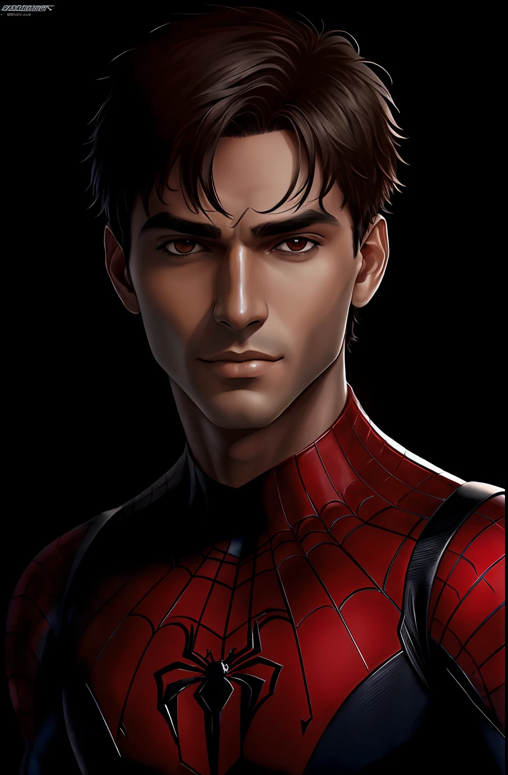 Homem aranha com um fundo preto, Retrato do Homem-Aranha,