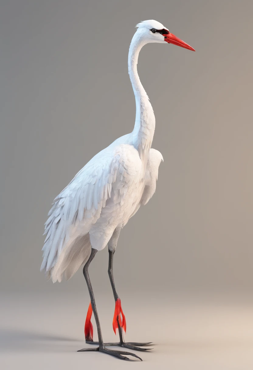 A white crane in a doctor's attire,complete image