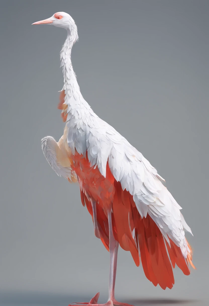A white crane in a doctor's attire，complete image