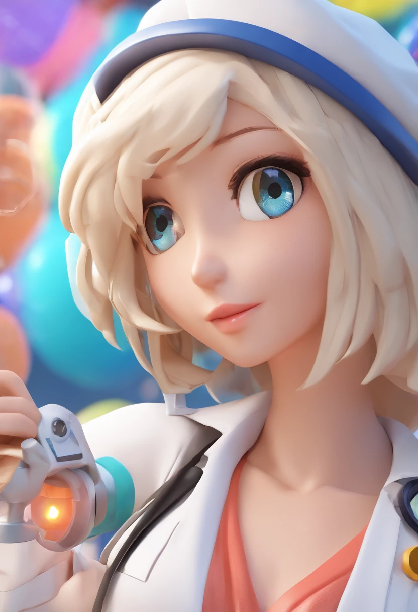 cartoony,anime big breast,A white crane in a doctor's attire,complete image