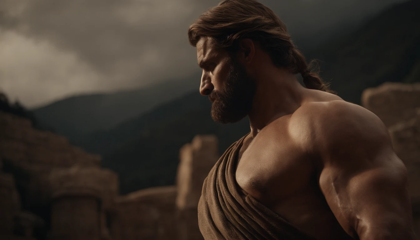 Stock Gricki Stoic
which is the Greek historical status with
Hercules Profile Muscles
Cinematic 8K & fundo escuro