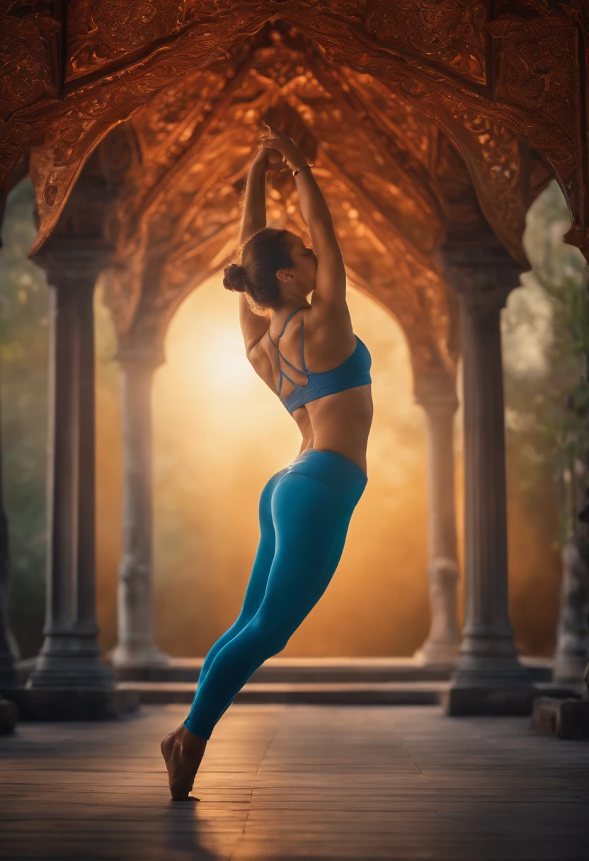 Yoga inverted three-dimensional pose
