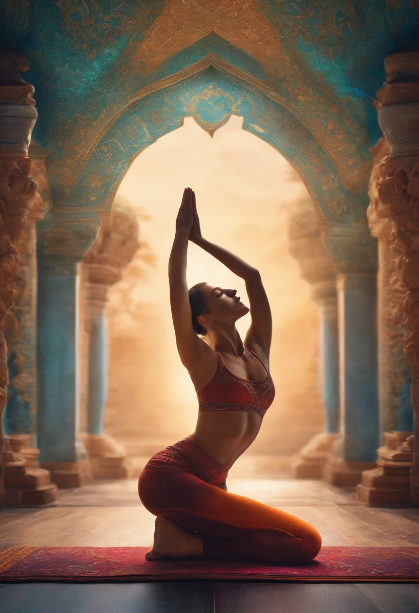 Yoga inverted three-dimensional pose