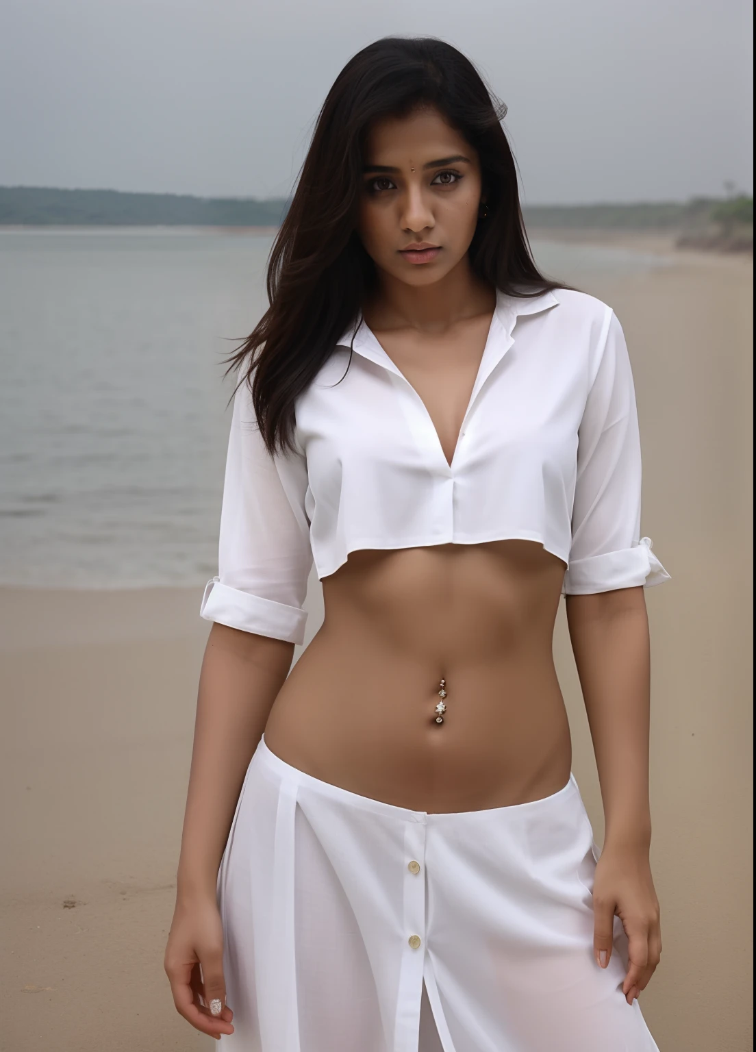 arafed woman in a white kurta posing for a picture, com tez escura, Indian girl with brown skin, Super model INDIANo, INDIAN, clivagem, Indian Goddess, provocative indian, modelo feminino bonito, menina ao lhar inocente, mulher jovem sexy, Garota sexy, white kurta, modelo bonito da menina, lindo modvem, foto sexy do filme