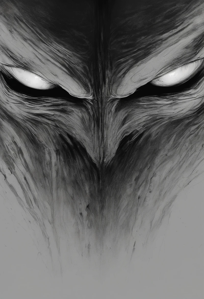 Bloodshot eyes situated in a sea of black midnight