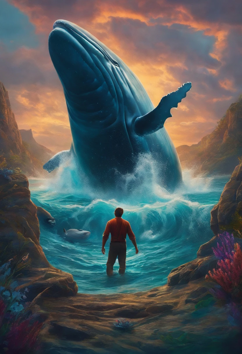 Jonah fell into the sea and was swallowed by a large whale!