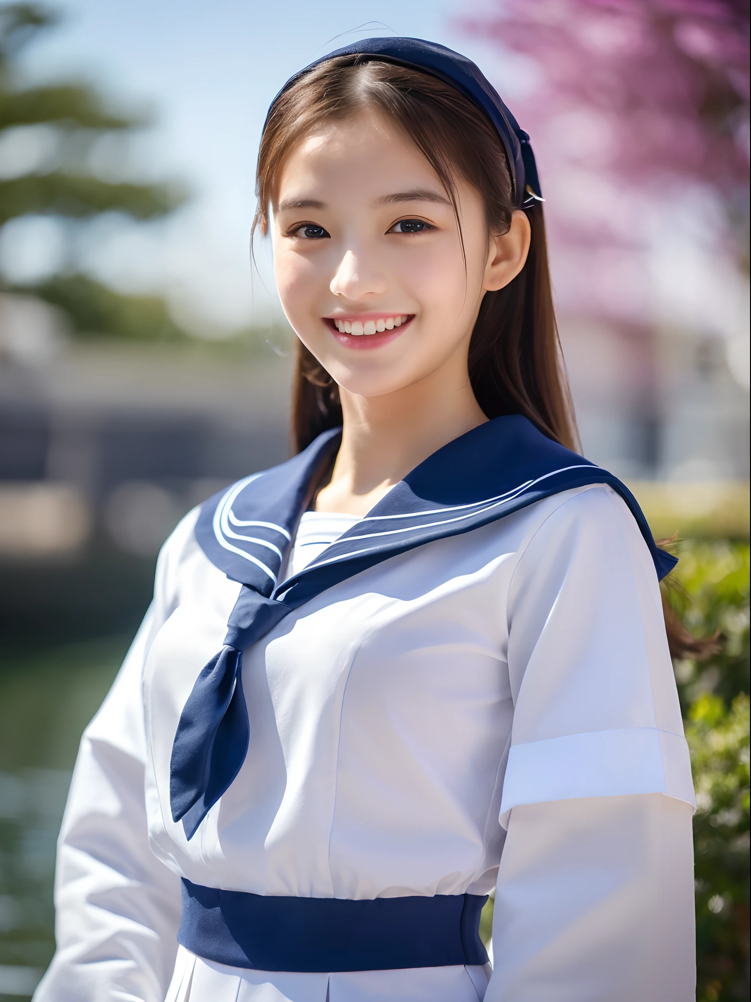 masterpiece、top-quality、The ultra -The high-definition、、colourfull、flat-colors、depth of fields、Lens flare
1 woman、sitting on、A dark-haired、watching at viewers、Classroom、(Student sailor suit)、(Clothes from school days)、(Short pleated skirt)、(big breasts
White pantyhose)、Detailed feel、huge smile、Detailed Cloth Texture、beautifull detailed face、beauty of 30 years old、Adult atmosphere、Full body like、beauty legs
